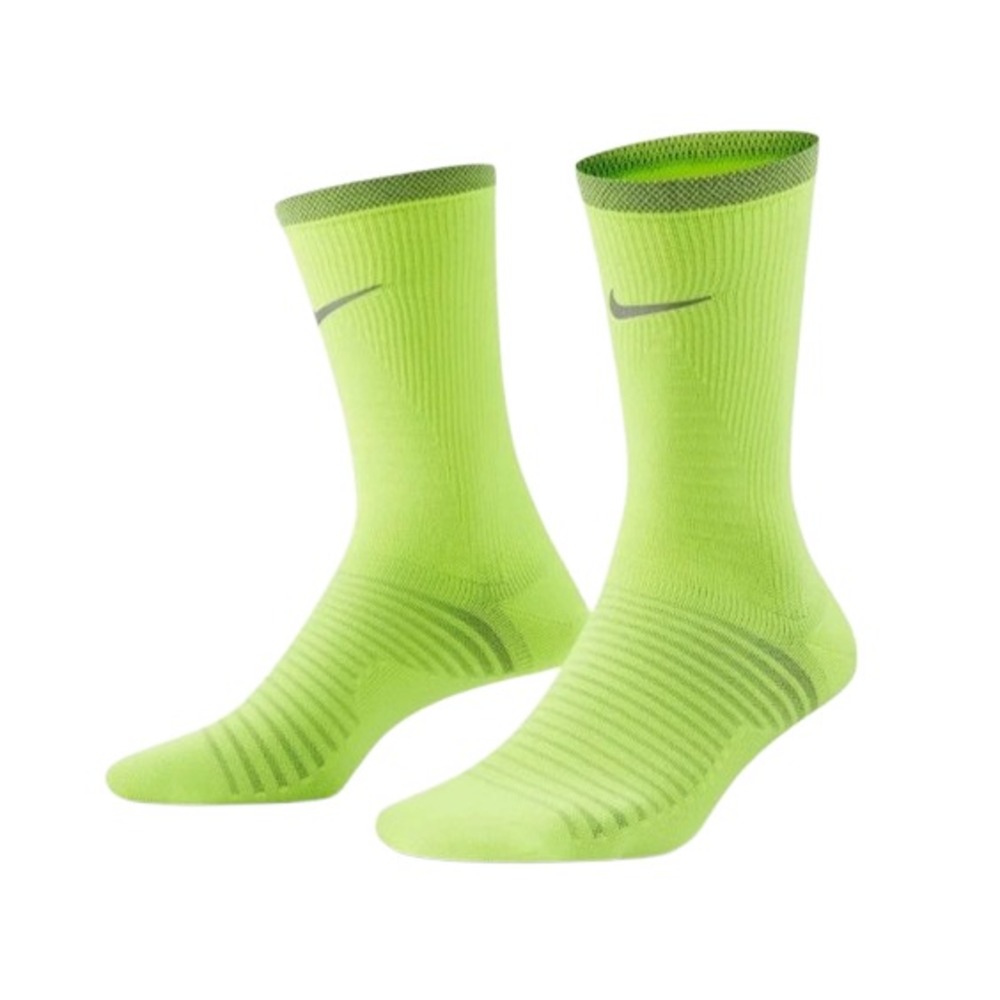 Nike Spark Running Lightweight DRI-FIT Crew Socks Volt/Neon Sz 12-13.5 Men 1pair